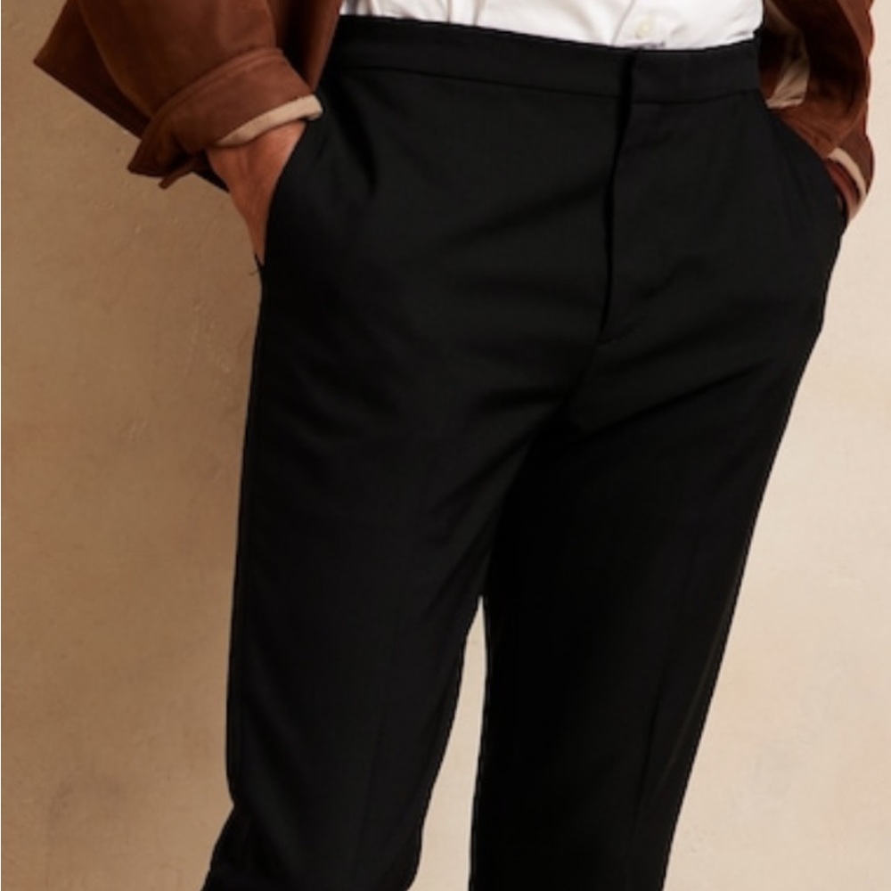 BANANA REPUBLIC CROSBY SLIM BLACK TUXEDO PANT, Color: Black, Size: 36x36 & 38x34